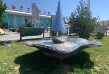 不銹鋼水滴雕塑，鏡面不銹鋼水滴景觀擺件