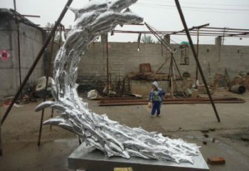 麥穗魚雕塑廠家 群魚小品 不銹鋼麥穗魚雕塑價格