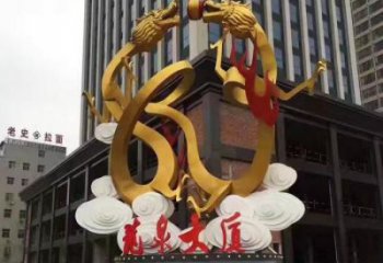 二龍戲珠雕塑廠家 廣場(chǎng)景觀配置 不銹鋼二龍戲珠雕塑廠家