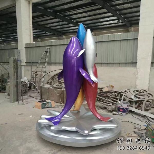 海豚雕塑廠家 海豚群雕 提供海豚群雕雕塑