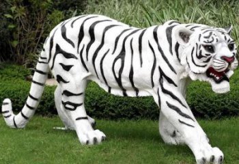 黑白老虎雕塑廠家 條紋設計 室外黑白老虎雕塑規格