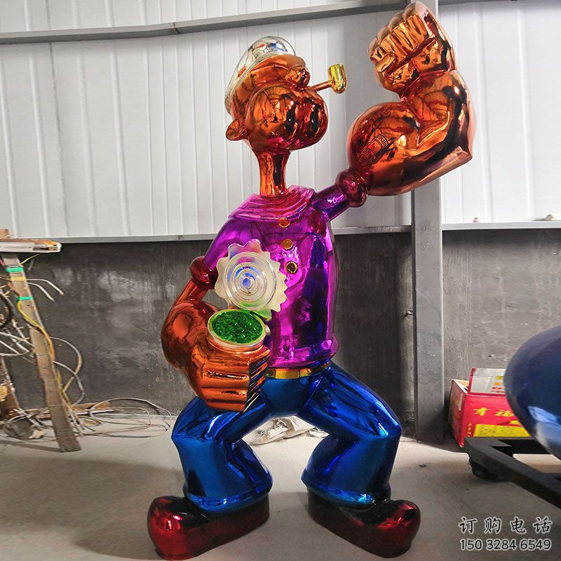 卡通人電鍍雕塑 電鍍不銹鋼卡通人雕塑