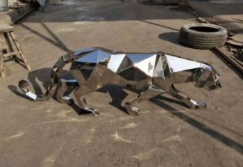 金錢豹雕塑 切面動物 不銹鋼金錢豹雕塑廠家