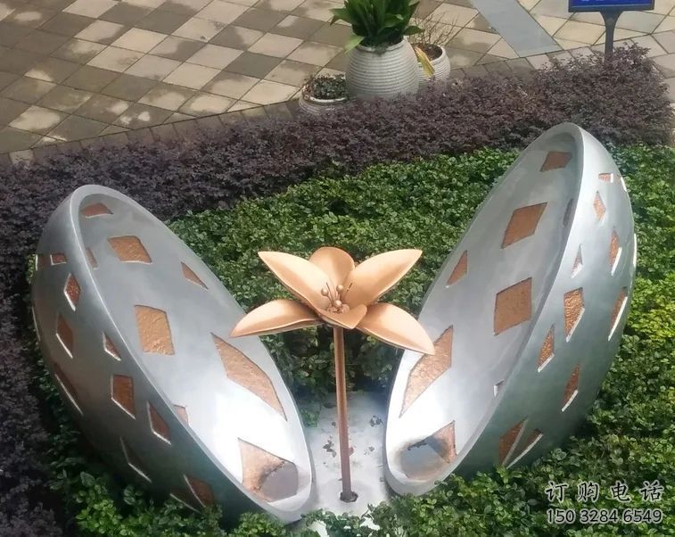 蓮藕雕塑廠家 植物體系 烤漆不銹鋼蓮藕雕塑