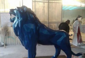 獅子雕塑 電鍍動(dòng)物 雄獅不銹鋼電鍍雕塑