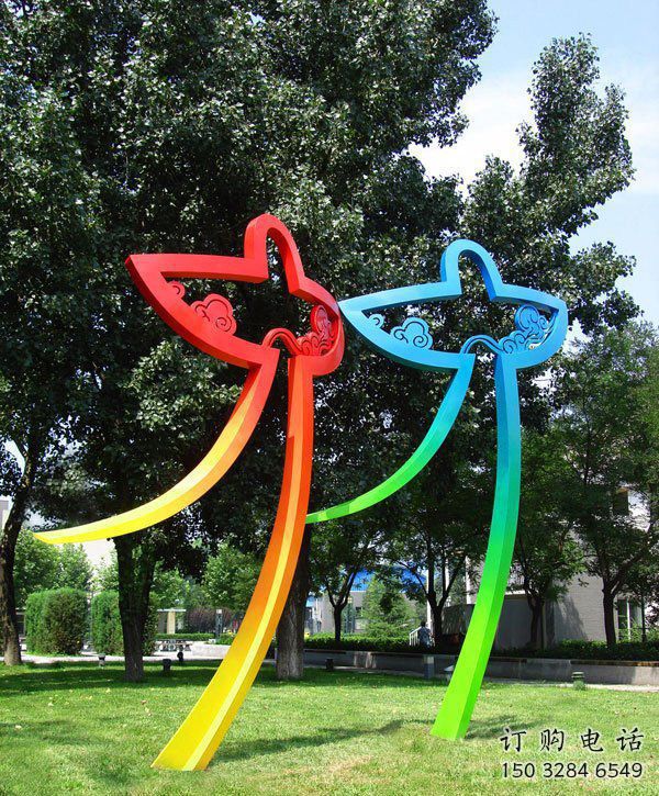 抽象風箏雕塑廠家 公園美陳裝飾  不銹鋼抽象風箏雕塑