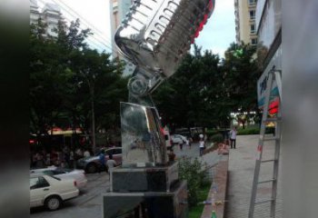 留聲機雕塑廠家 戶外藝術(shù)品 不銹鋼留聲機雕塑加工