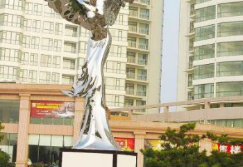 女神雕塑 鏡面人物雕塑  大型翅膀女神雕塑廠家