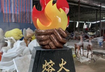 火苗雕塑 彩繪小品擺件 抽象不銹鋼火苗雕塑廠家