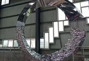 圓環(huán)雕塑 戶(hù)外幾何小品 大型不銹鋼鏡面圓環(huán)雕塑