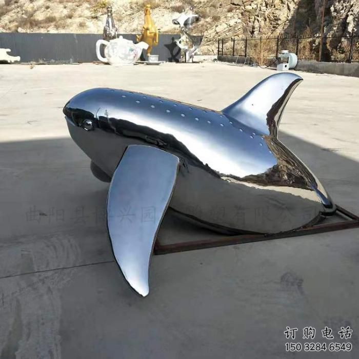 鏡面海豚雕塑廠家 現代擺件 游樂場異形海豚雕塑