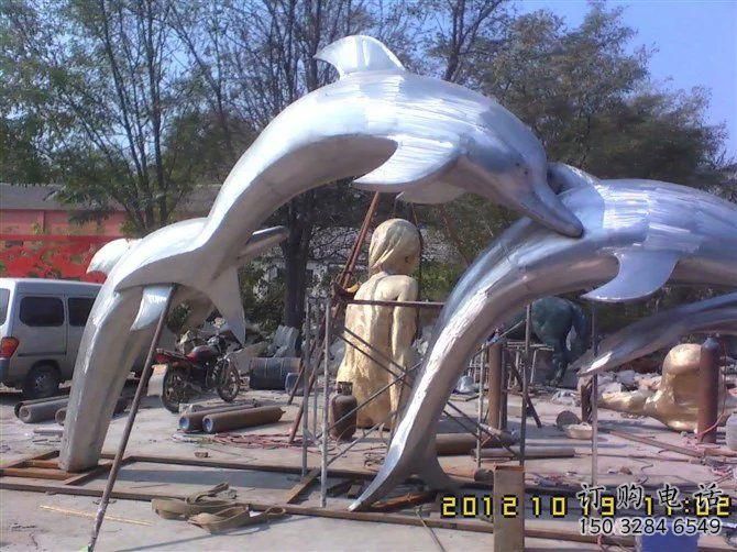仿真海豚雕塑廠家 大型擺件 公園噴漆海豚雕塑