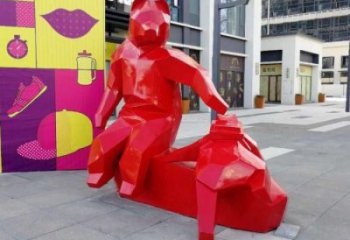 商業街熊雕塑廠家 大型餐飲店擺件 步行街異形熊雕塑