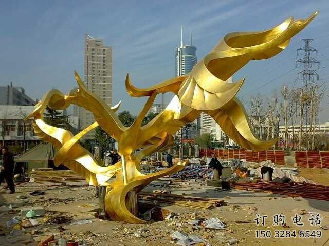 公園海燕雕塑廠家 中式鍍金小品 風景區仿真海燕雕塑