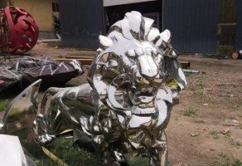賓館雄獅雕塑廠家 歐式仿真小品 村口鏡面雄獅雕塑