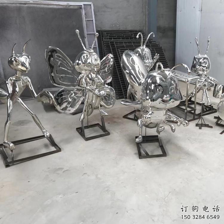商場蜜蜂雕塑廠家 中式室內小品 酒店鏡面蜜蜂雕塑