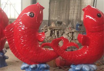 彩繪金魚(yú)雕塑廠(chǎng)家 卡通噴漆小品 幼兒園仿真金魚(yú)雕塑