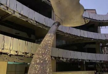 鏤空魚尾雕塑廠家 現(xiàn)代抽象擺件 公園切面魚尾雕塑