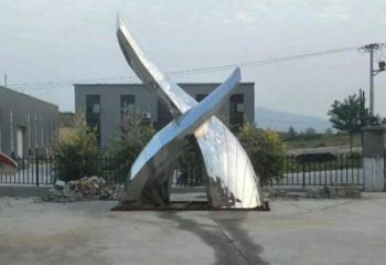 街道魚尾雕塑廠家 創(chuàng)意村口小品 酒店拉絲魚尾雕塑