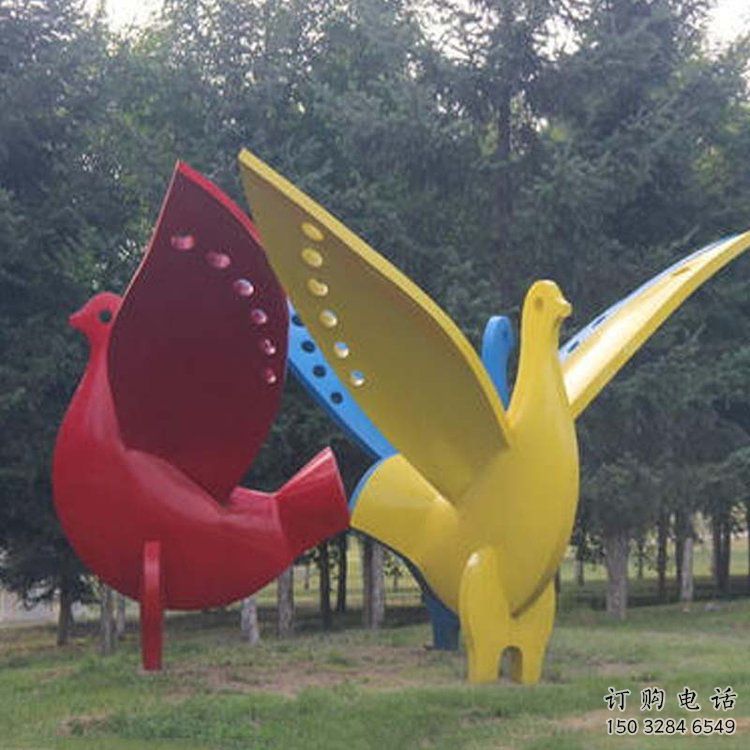 住宅小區飛鴿雕塑廠家 現代廣場小品 公園噴漆飛鴿雕塑