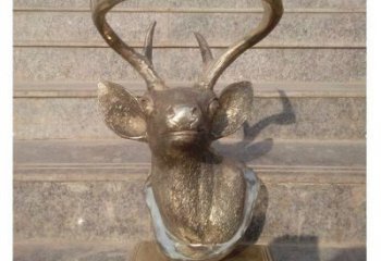 風(fēng)景區(qū)鹿頭雕塑廠家 中式室內(nèi)擺件 戶外仿古鹿頭雕塑