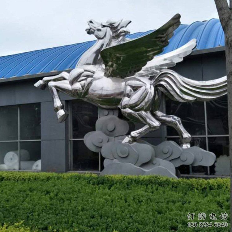 游樂場(chǎng)奔馬雕塑廠家 現(xiàn)代賓館擺件 住宅小區(qū)鏡面奔馬雕塑