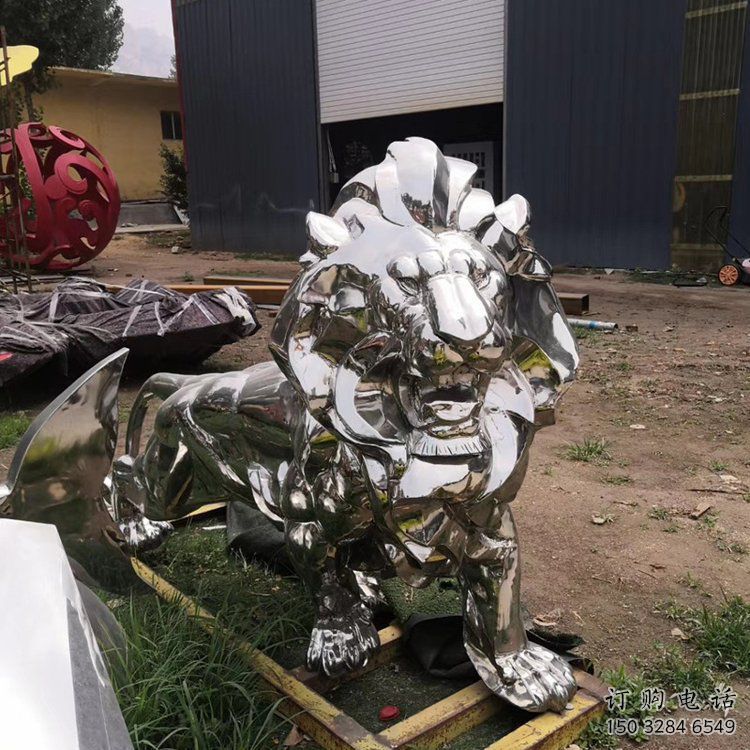 商場獅子雕塑廠家 中式室內小品 酒店拉絲獅子雕塑