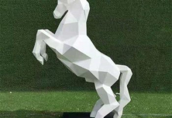 切面奔馬雕塑廠家 現代抽象擺件 商場幾何奔馬雕塑