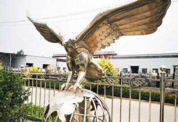 鏤空雄鷹雕塑廠家 現代抽象擺件 草地切面雄鷹雕塑