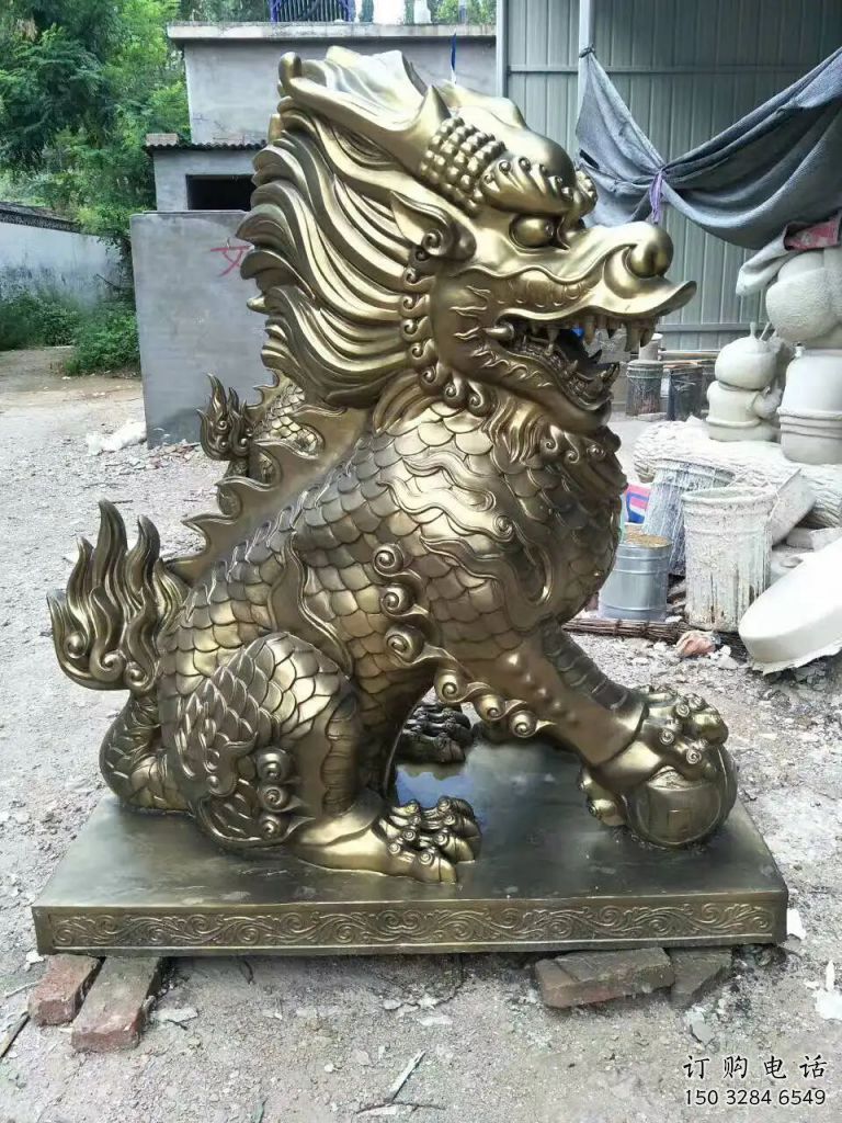 公園麒麟雕塑廠家 中式抽象小品 風(fēng)景區(qū)仿古麒麟雕塑