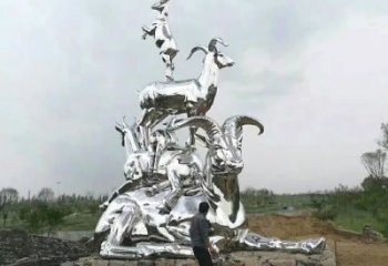 抽象小羊雕塑廠家 創意村口擺件 大型公園小羊雕塑