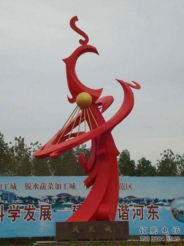 別墅鳳鳥雕塑廠家 卡通噴漆小品 公園廣場(chǎng)鳳鳥雕塑
