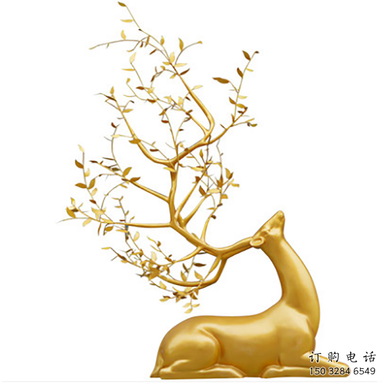抽象小鹿雕塑廠家 創意村口擺件 現代彩繪小鹿雕塑
