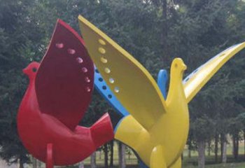 風景區鴿子雕塑廠家 中式戶外擺件 大型創意鴿子雕塑