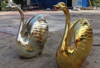 公園天鵝雕塑廠家 中式電鍍小品 風(fēng)景區(qū)抽象天鵝雕塑