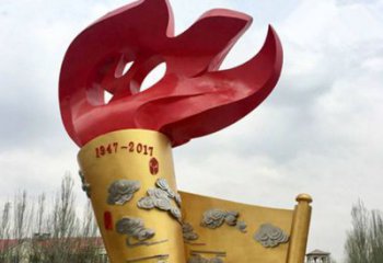 大型商場火炬雕塑廠家 現代擺件 創意不銹鋼火炬雕塑