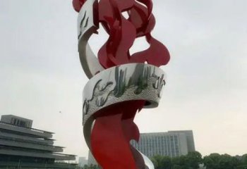 戶外火炬雕塑廠家 廣場噴漆小品 現代不銹鋼火炬雕塑