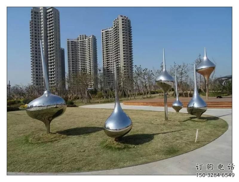 現代水滴雕塑廠家 創意小品 大型不銹鋼水滴雕塑