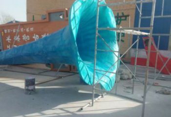 彩繪喇叭雕塑廠家 公園擺件 街頭不銹鋼喇叭雕塑