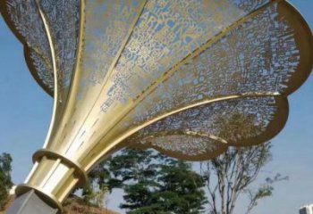 現(xiàn)代喇叭雕塑廠家 大型別墅區(qū)擺件 創(chuàng)意不銹鋼喇叭雕塑