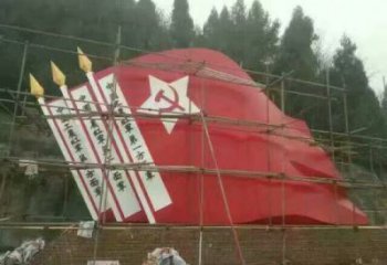 戶外紅旗雕塑廠家 噴漆小品 現(xiàn)代不銹鋼紅旗雕塑