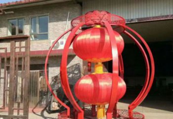 創意燈籠雕塑廠家 烤漆小品 公園不銹鋼燈籠雕塑生產