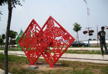 公園屏風(fēng)雕塑廠家 戶外擺件 剪紙不銹鋼屏風(fēng)雕塑