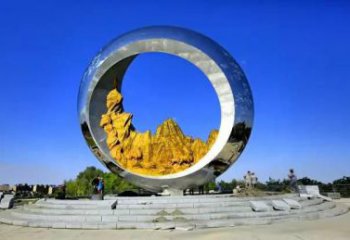 房地產(chǎn)圓月雕塑廠家 現(xiàn)代擺件 鍛造不銹鋼圓月雕塑生產(chǎn)