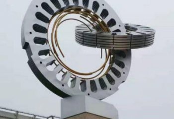 鏡面雙環雕塑廠家 烤漆大型擺件 現代不銹鋼雙環雕塑生產