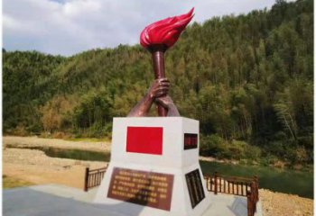 彩繪火把雕塑廠家 現代擺件 街頭不銹鋼火把雕塑工藝