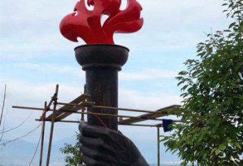 創意火把雕塑廠家 廣場小品 公園不銹鋼火把雕塑結構
