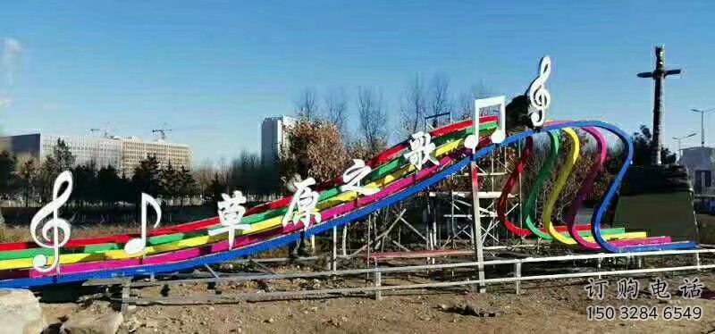 抽象樂譜雕塑廠家 廣場(chǎng)小品 戶外不銹鋼樂譜雕塑定做
