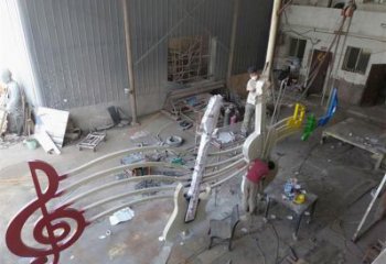 烤漆樂譜雕塑廠家 xd 小品 戶外不銹鋼樂譜雕塑價格
