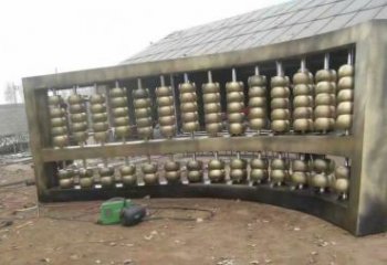 戶外算盤雕塑廠家 噴漆小品 大型不銹鋼算盤雕塑生產